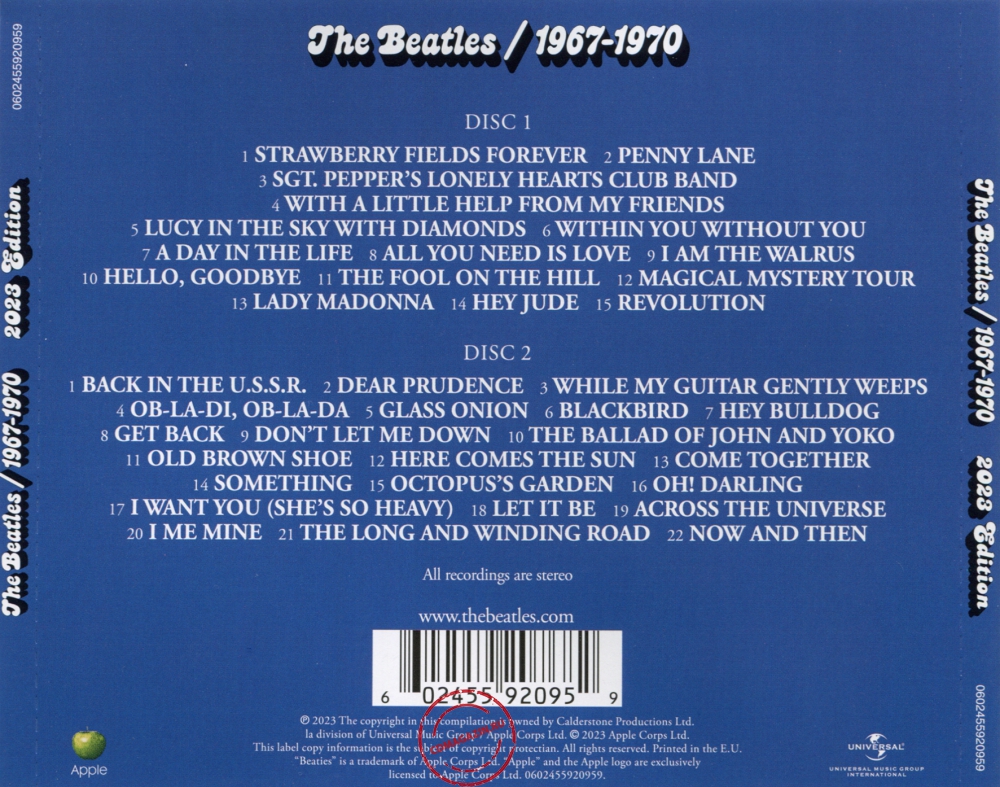 Audio CD: Beatles (1973) 1967-1970 Audio CD: Beatles (1973) 1967-1970