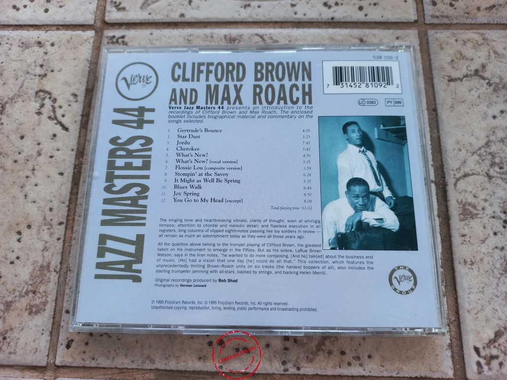 Audio CD: Clifford Brown & Max Roach (1995) Verve Jazz Masters 44 Audio CD: Clifford Brown & Max Roach (1995) Verve Jazz Masters 44
