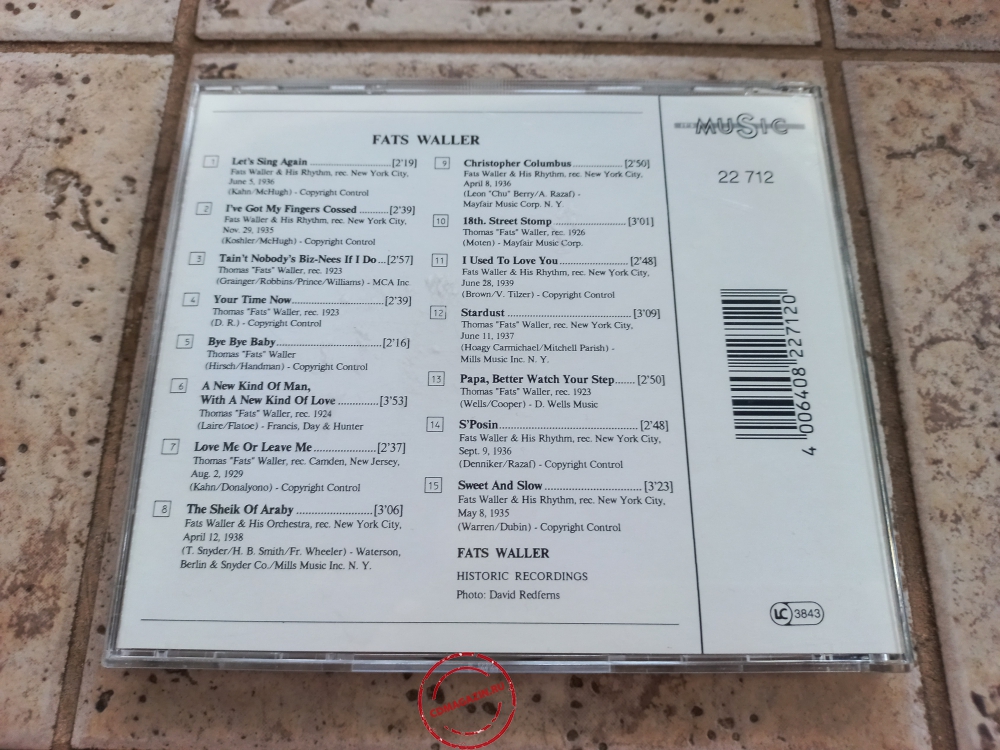 Audio CD: Fats Waller (1992) Fats Waller Audio CD: Fats Waller (1992) Fats Waller
