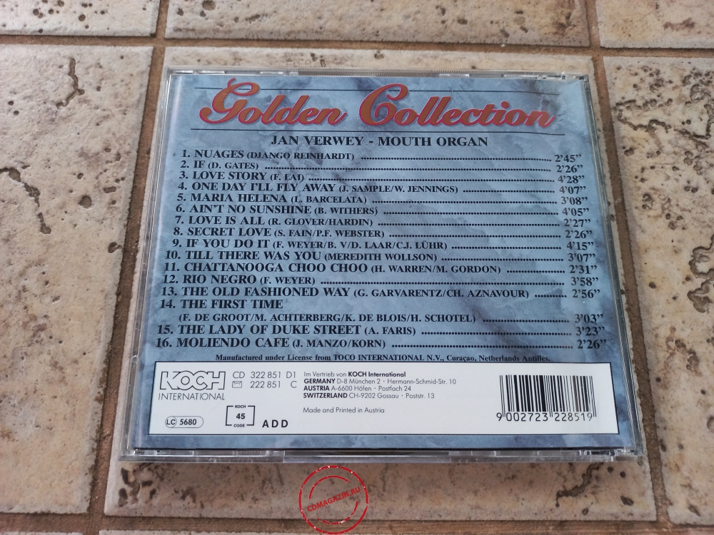 Audio CD: Jan Verwey (1988) Golden Collection Mouth-Organ Audio CD: Jan Verwey (1988) Golden Collection Mouth-Organ