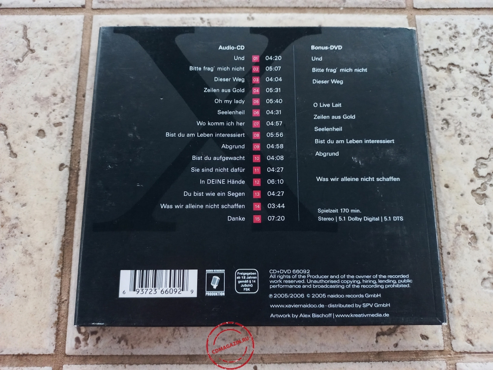Audio CD: Xavier Naidoo (2005) Telegramm Fur X Audio CD: Xavier Naidoo (2005) Telegramm Fur X