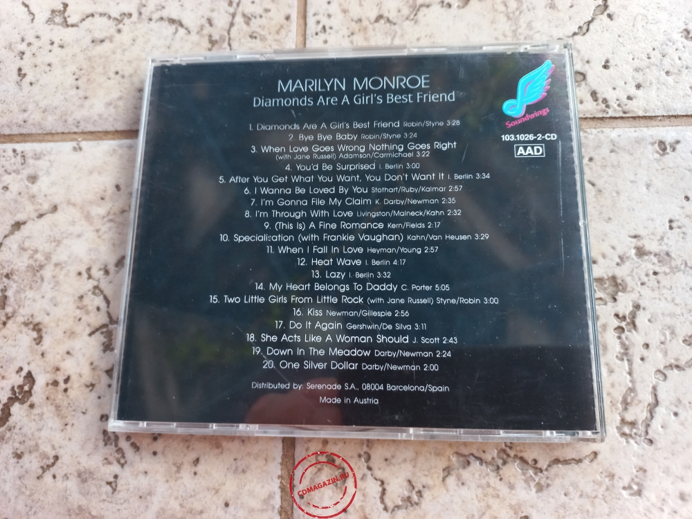 Audio CD: Marilyn Monroe (1989) Diamonds Are A Girl's Best Friend (20 Greatest Hits) Audio CD: Marilyn Monroe (1989) Diamonds Are A Girl's Best Friend (20 Greatest Hits)