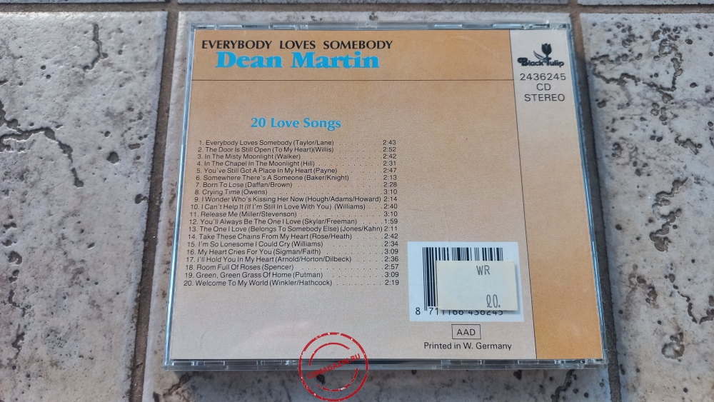 Audio CD: Dean Martin (1986) Everybody Loves Somebody ● 20 Love Songs
