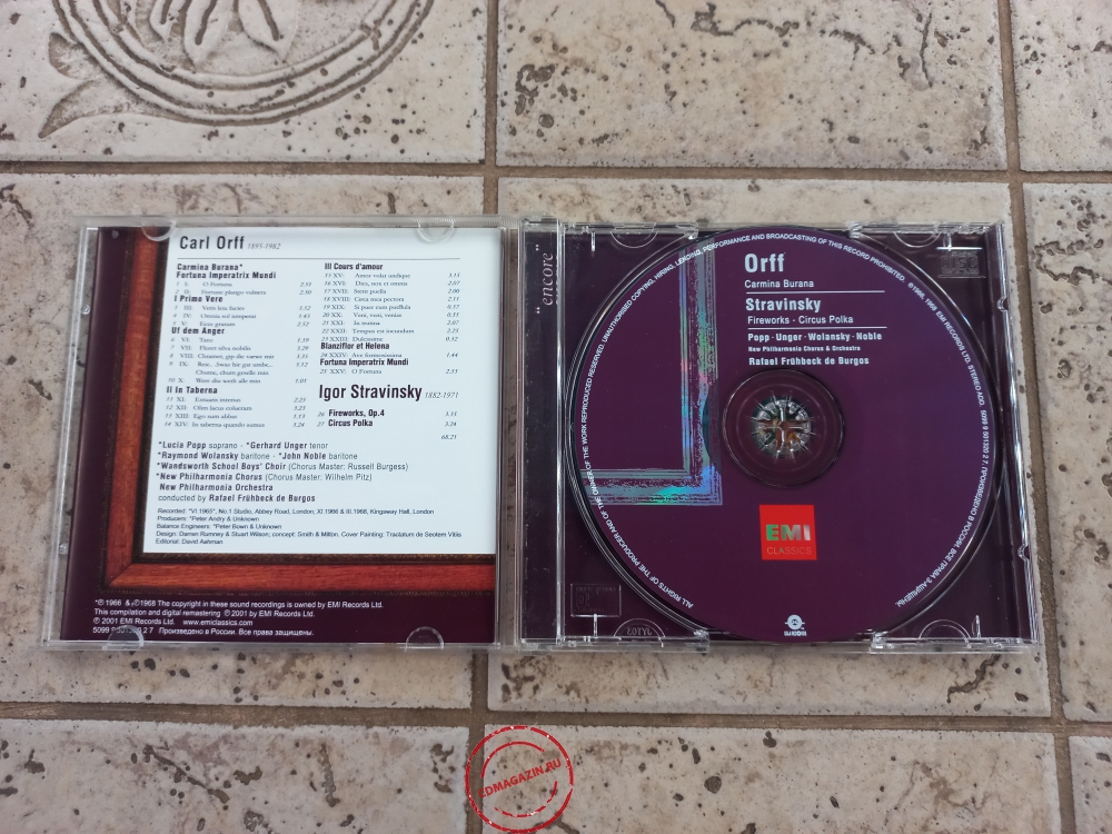 Audio CD: Carl Orff (1968) Carmina Burana + Fireworks, Circus Polka Audio CD: Carl Orff (1968) Carmina Burana + Fireworks, Circus Polka