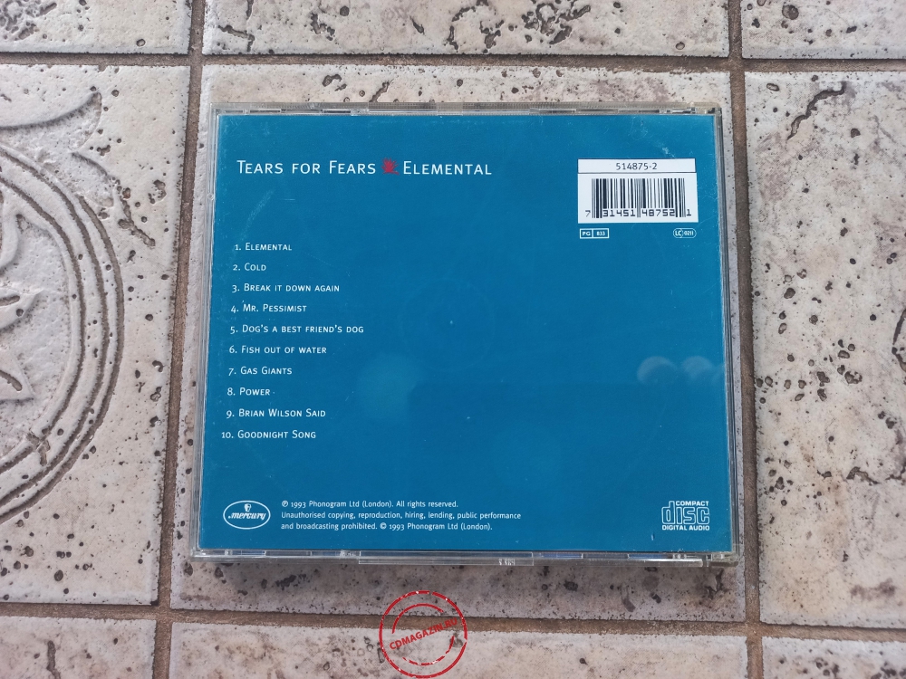 Audio CD: Tears For Fears (1993) Elemental Audio CD: Tears For Fears (1993) Elemental