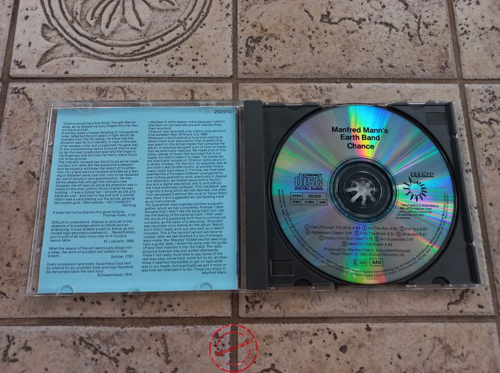 Audio CD: Manfred Mann's Earth Band (1980) Chance Audio CD: Manfred Mann's Earth Band (1980) Chance