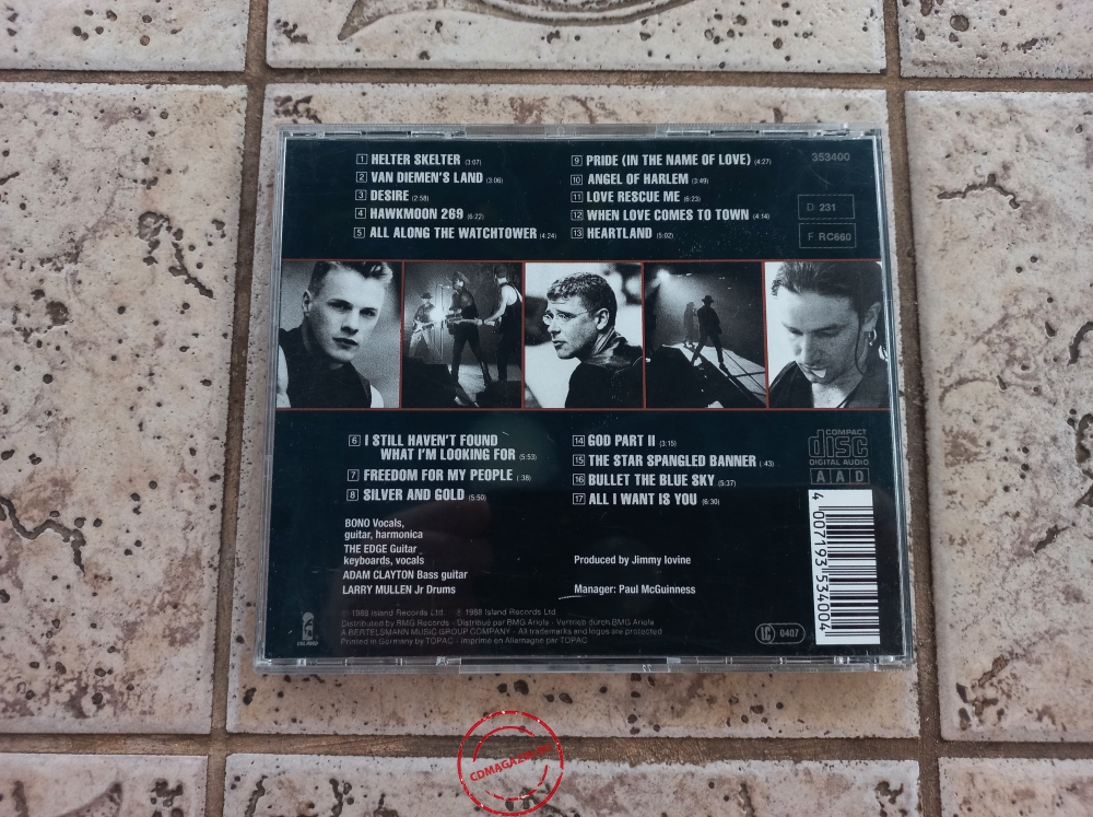 Audio CD: U2 (1988) Rattle And Hum