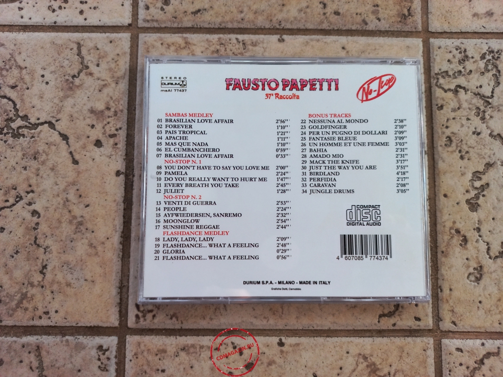 Audio CD: Fausto Papetti (1983) 37ª Raccolta - Non Stop