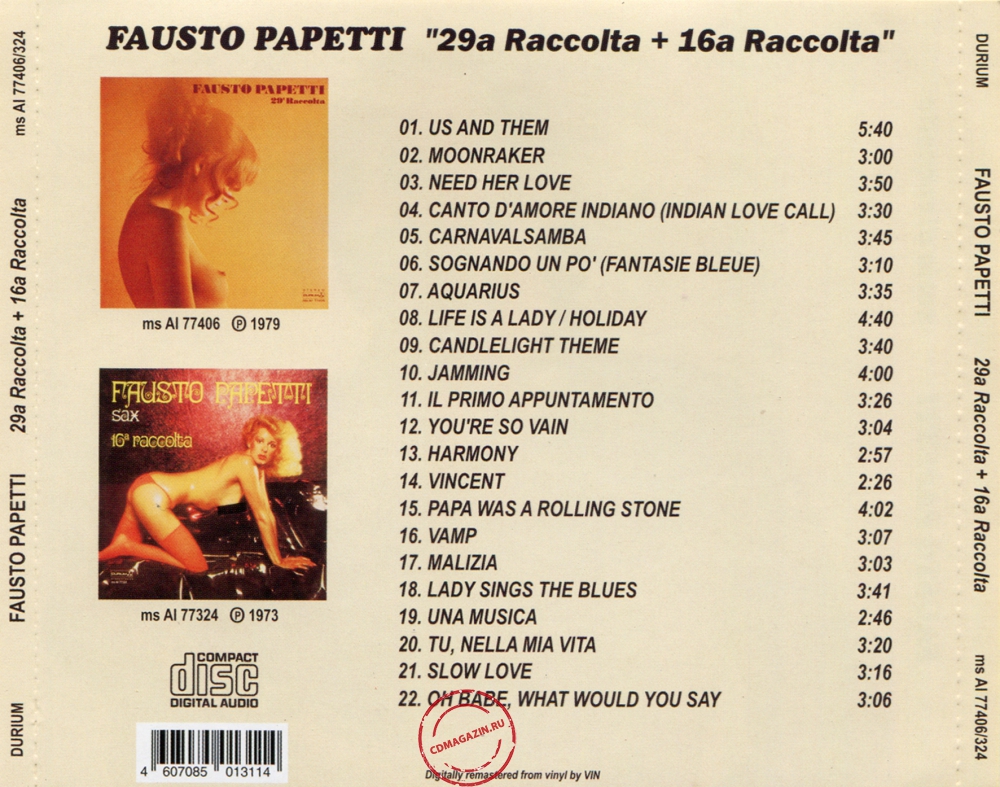 Audio CD: Fausto Papetti (1979) 29ª Raccolta + 16ª Raccolta