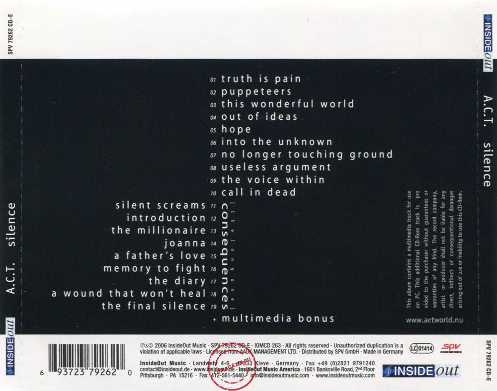 Audio CD: A.C.T. (3) (2006) Silence