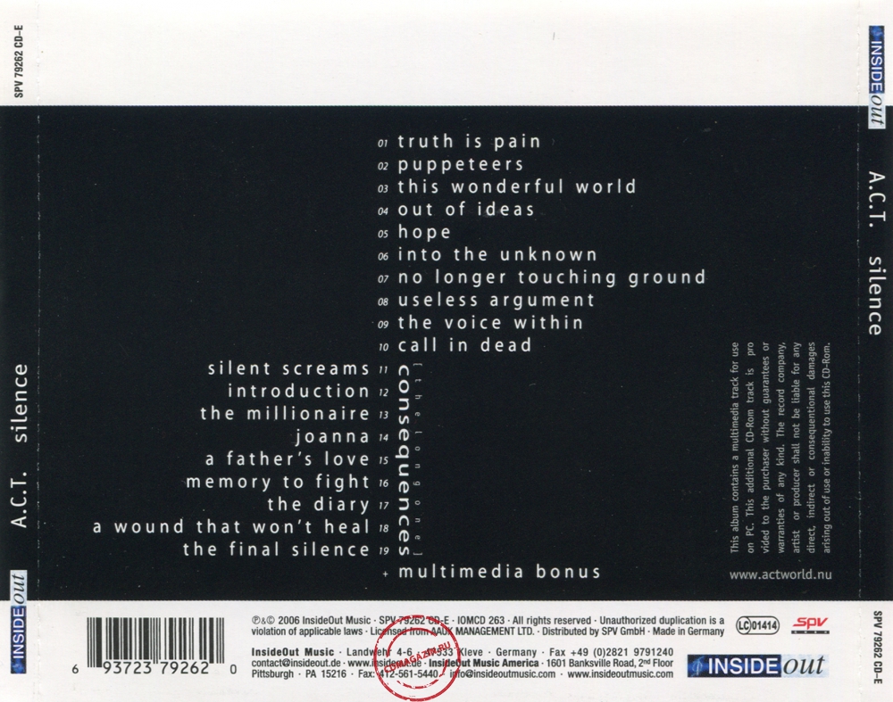Audio CD: A.C.T. (3) (2006) Silence Audio CD: A.C.T. (3) (2006) Silence