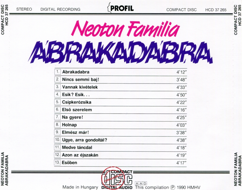 Audio CD: Neoton Familia (Newton Family) (1989) Abrakadabra Audio CD: Neoton Familia (Newton Family) (1989) Abrakadabra