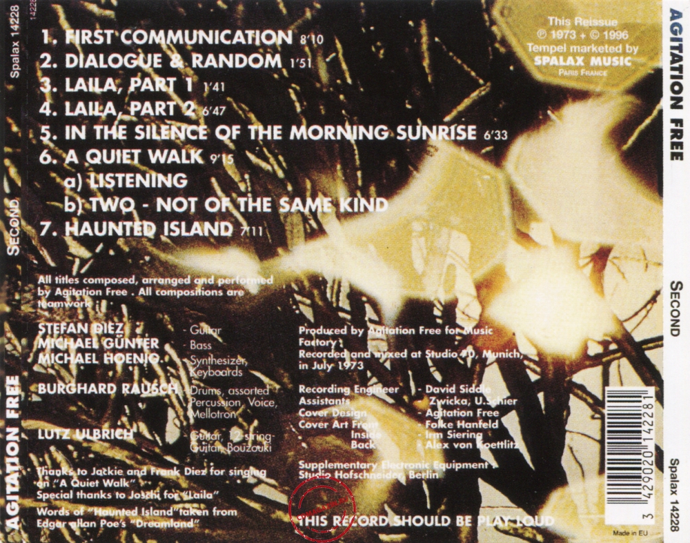 Audio CD: Agitation Free (1973) 2nd Audio CD: Agitation Free (1973) 2nd