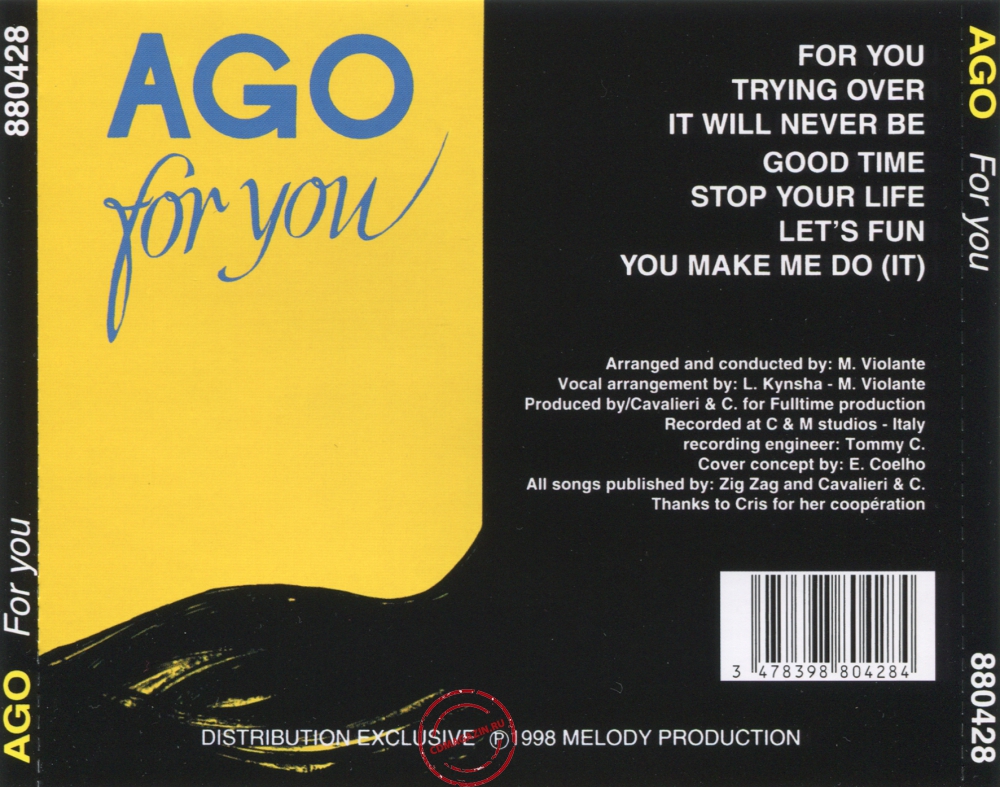 Audio CD: Ago (2) (1982) For You Audio CD: Ago (2) (1982) For You