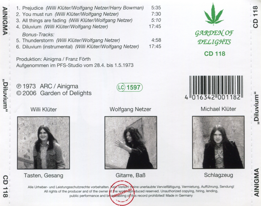 Audio CD: Ainigma (1973) Diluvium Audio CD: Ainigma (1973) Diluvium