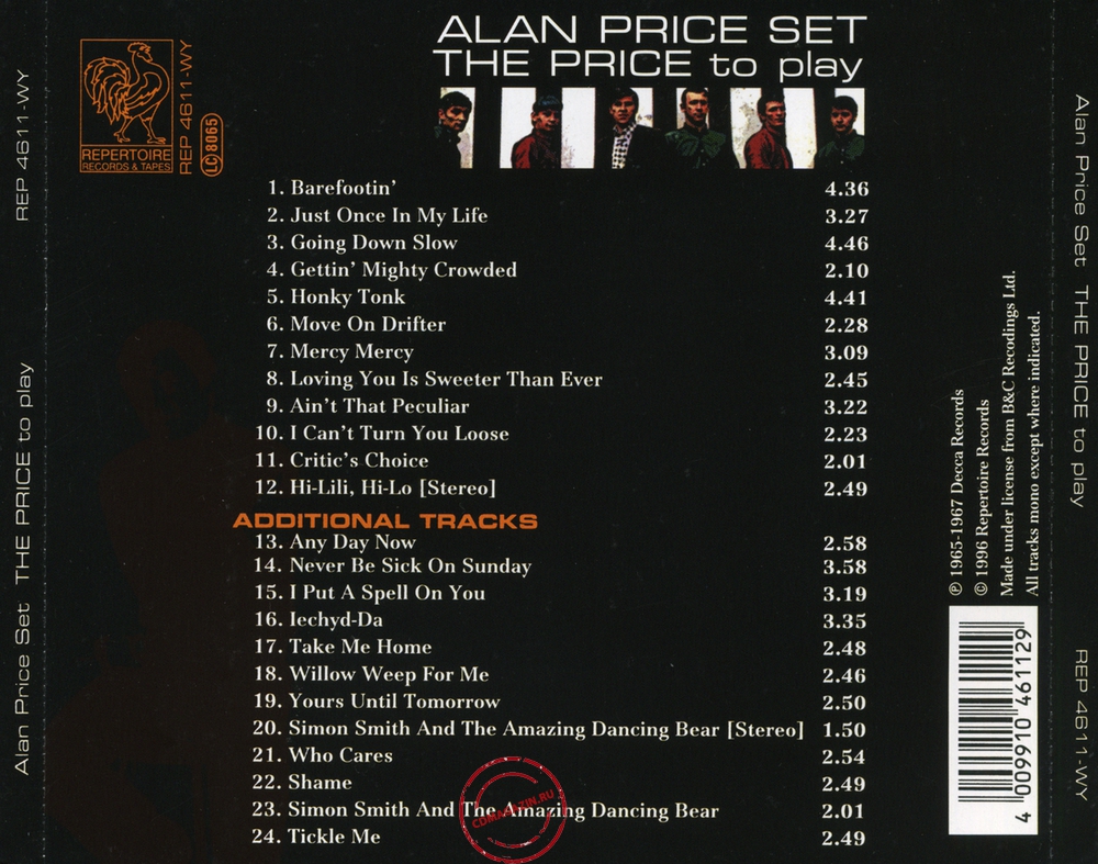 Audio CD: Alan Price Set (1966) The Price To Play Audio CD: Alan Price Set (1966) The Price To Play