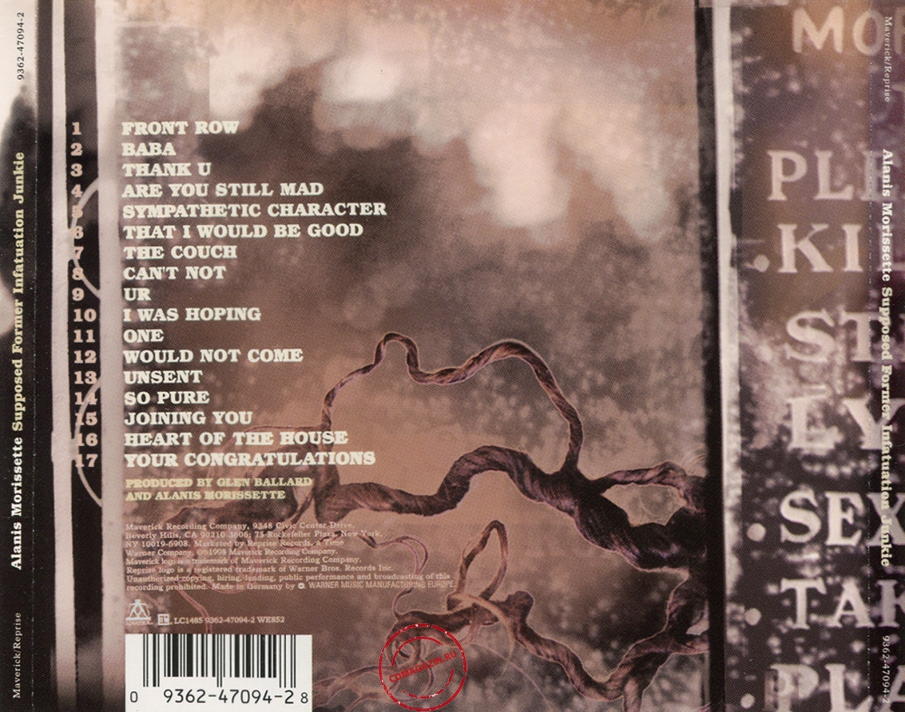 Audio CD: Alanis Morissette (1998) Supposed Former Infatuation Junkie