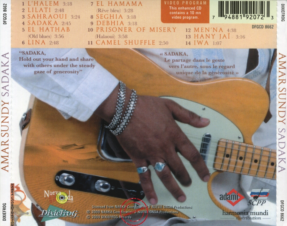 Audio CD: Amar Sundy (2009) Sadaka