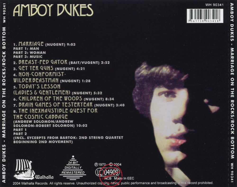 Audio CD: Amboy Dukes (1970) Marriage On The Rocks & Rock Bottom Audio CD: Amboy Dukes (1970) Marriage On The Rocks & Rock Bottom