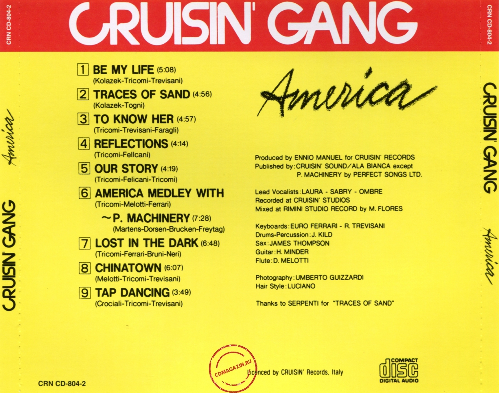 Audio CD: Cruisin' Gang (1986) America Audio CD: Cruisin' Gang (1986) America