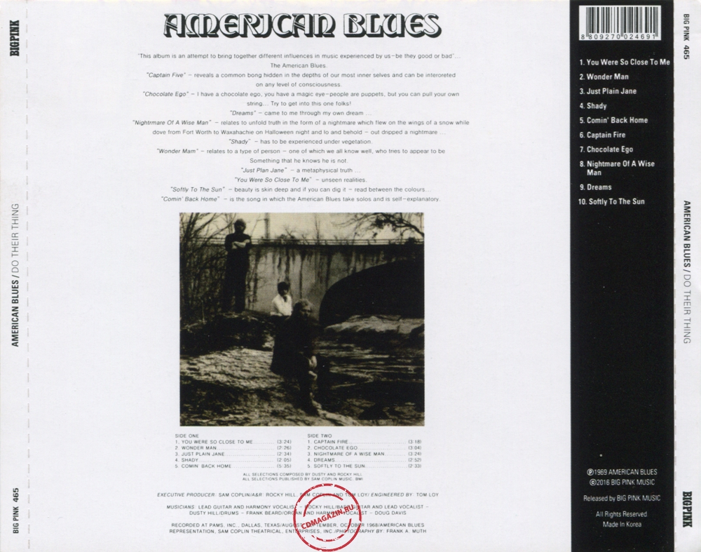 Audio CD: American Blues (1968) Do Their Thing Audio CD: American Blues (1968) Do Their Thing