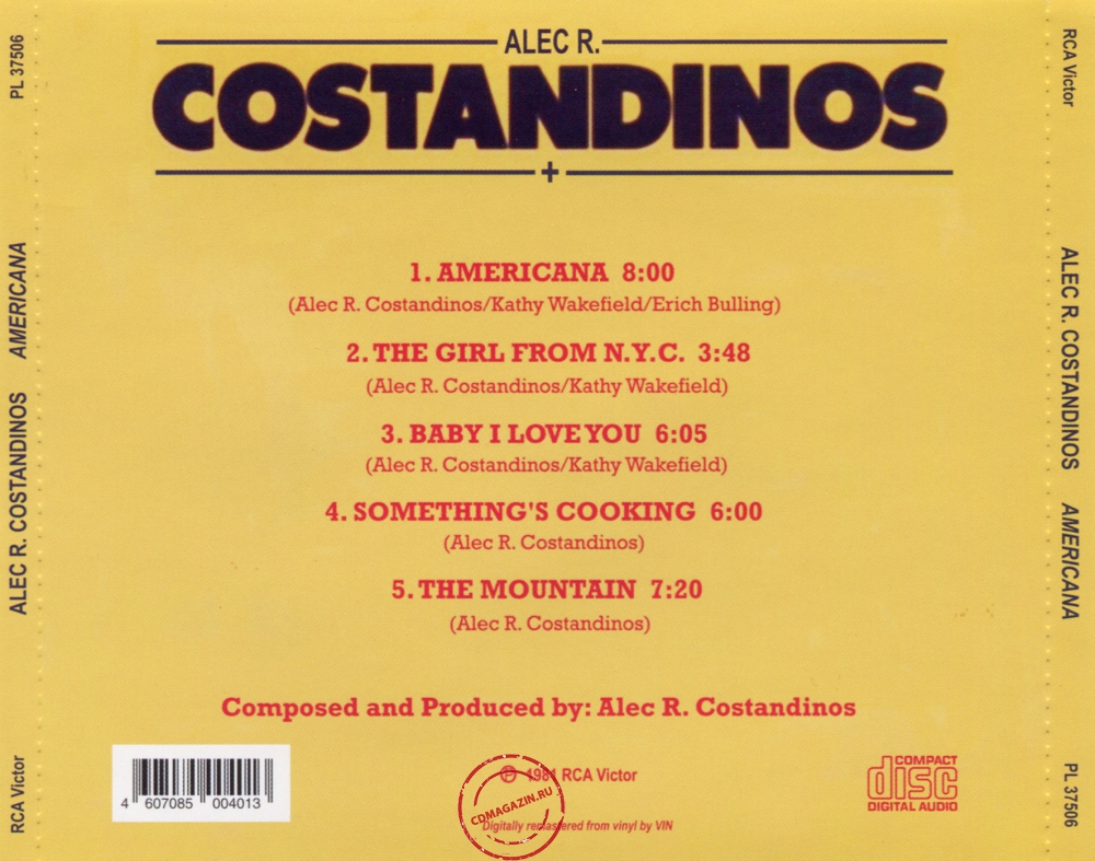 Audio CD: Alec R. Costandinos (1981) Americana