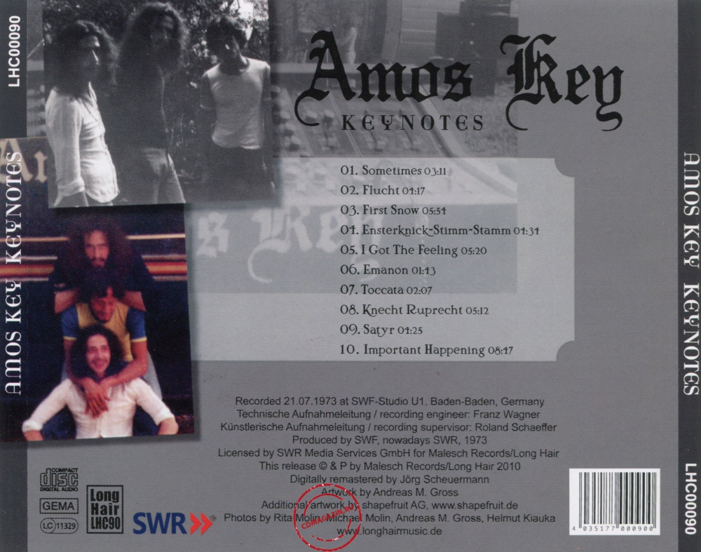 Audio CD: Amos Key (1973) Keynotes Audio CD: Amos Key (1973) Keynotes