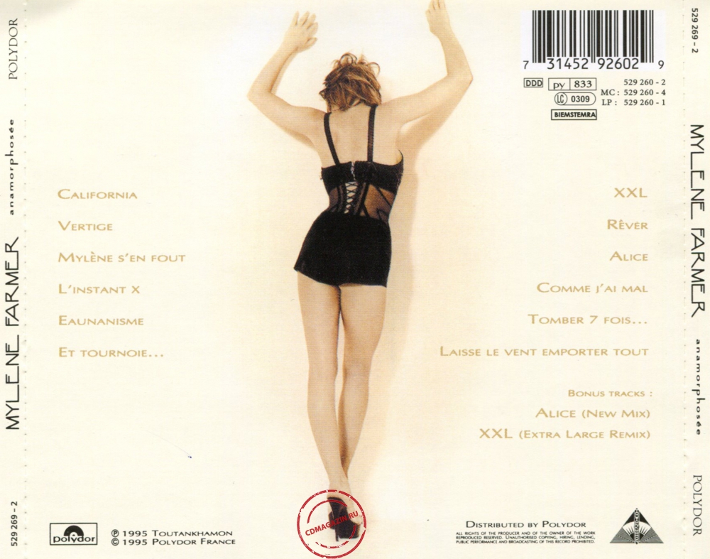 Audio CD: Mylene Farmer (1995) Anamorphosee