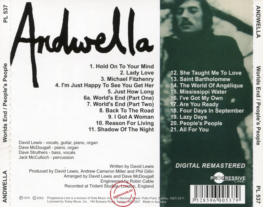 Audio CD: Andwella (1970) World's End + People's People