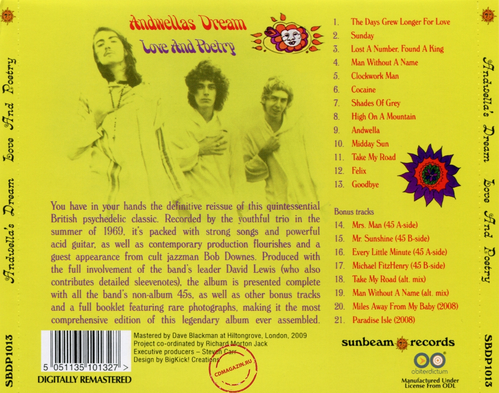 Audio CD: Andwellas Dream (1969) Love And Poetry Audio CD: Andwellas Dream (1969) Love And Poetry