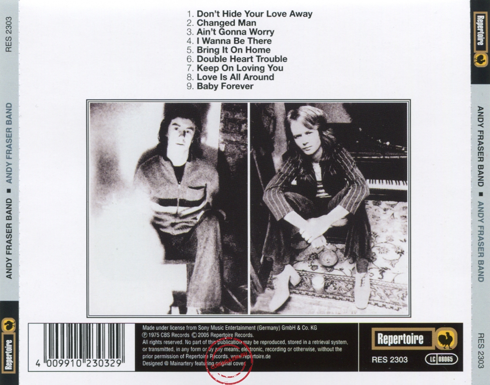 Audio CD: Andy Fraser Band (1975) Andy Fraser Band