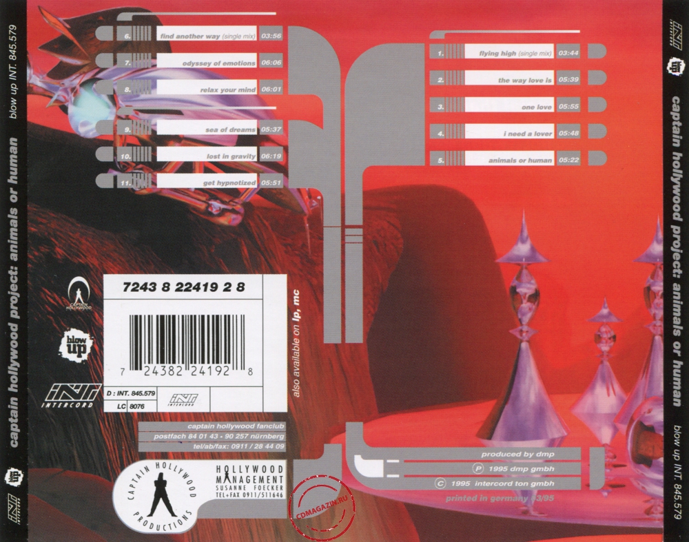 Audio CD: Captain Hollywood Project (1995) Animals Or Human Audio CD: Captain Hollywood Project (1995) Animals Or Human