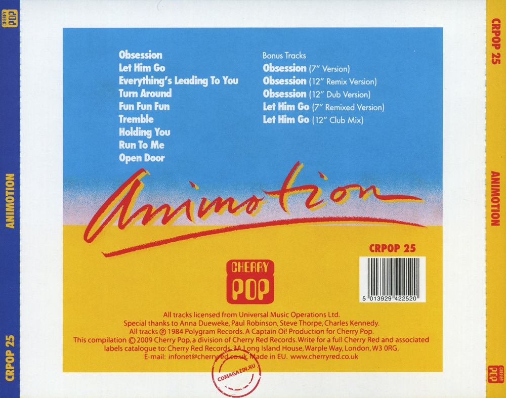Audio CD: Animotion (1984) Animotion Audio CD: Animotion (1984) Animotion