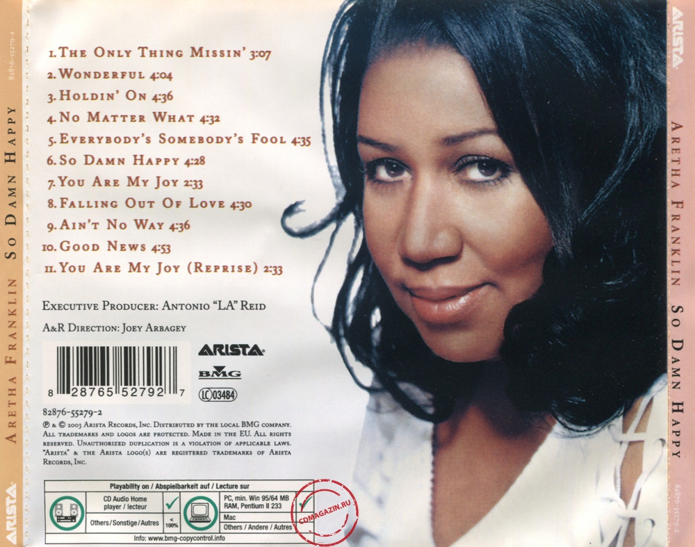 Audio CD: Aretha Franklin (2003) So Damn Happy Audio CD: Aretha Franklin (2003) So Damn Happy