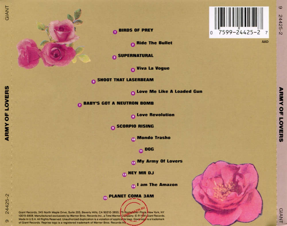 Audio CD: Army Of Lovers (1991) Army Of Lovers (Disco Extravaganza) Audio CD: Army Of Lovers (1991) Army Of Lovers (Disco Extravaganza)