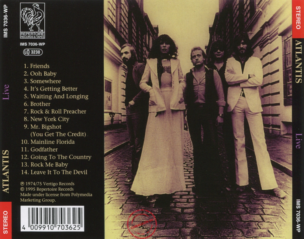 Audio CD: Atlantis (12) (1975) Live Audio CD: Atlantis (12) (1975) Live