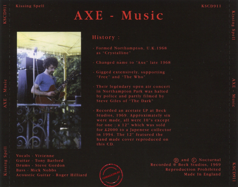 Audio CD: Axe (9) (1969) Axe Music Audio CD: Axe (9) (1969) Axe Music