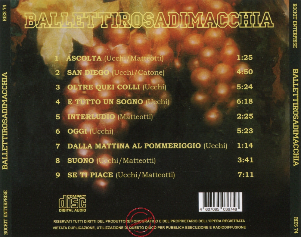 Audio CD: Ballettirosadimacchia (1974) Ballettirosadimacchia Audio CD: Ballettirosadimacchia (1974) Ballettirosadimacchia
