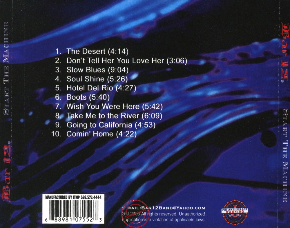 Audio CD: Bar 12 (2006) Start The Machine Audio CD: Bar 12 (2006) Start The Machine