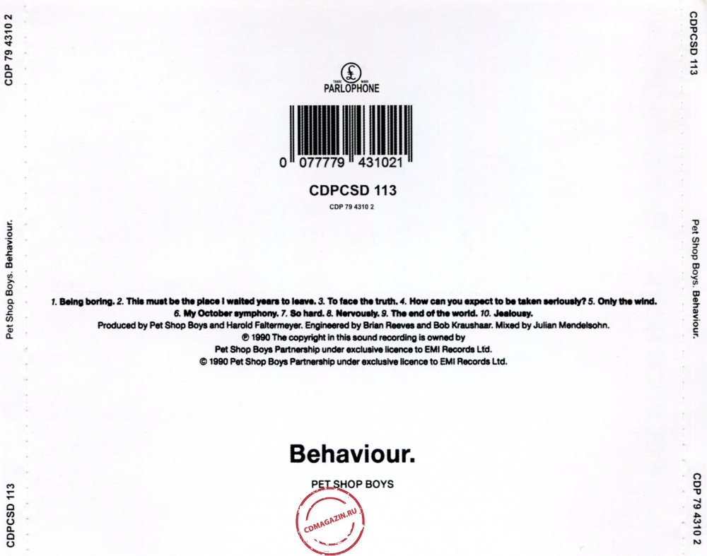 Audio CD: Pet Shop Boys (1990) Behaviour