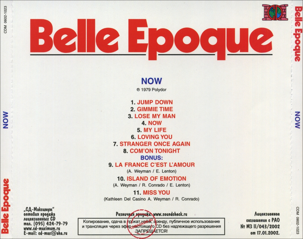 Audio CD: Belle Epoque (1979) Now