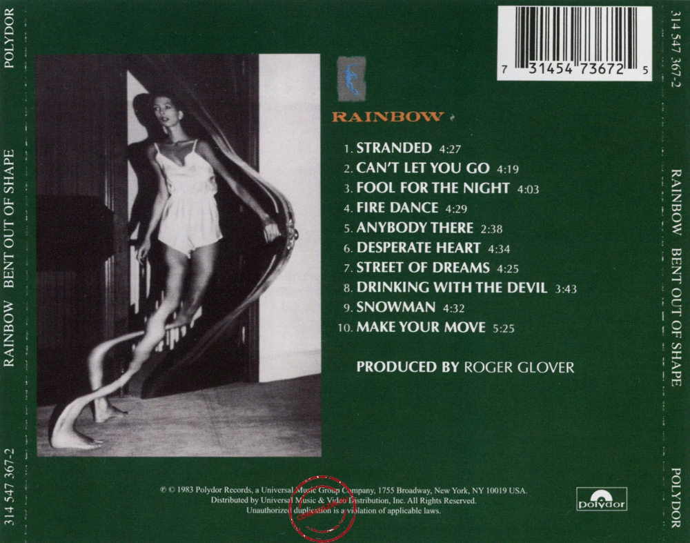 Audio CD: Rainbow (1983) Bent Out Of Shape Audio CD: Rainbow (1983) Bent Out Of Shape