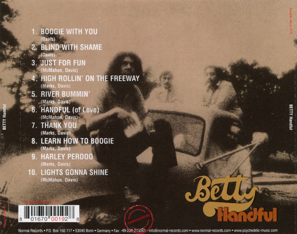 Audio CD: Betty (20) (1971) Handful Audio CD: Betty (20) (1971) Handful