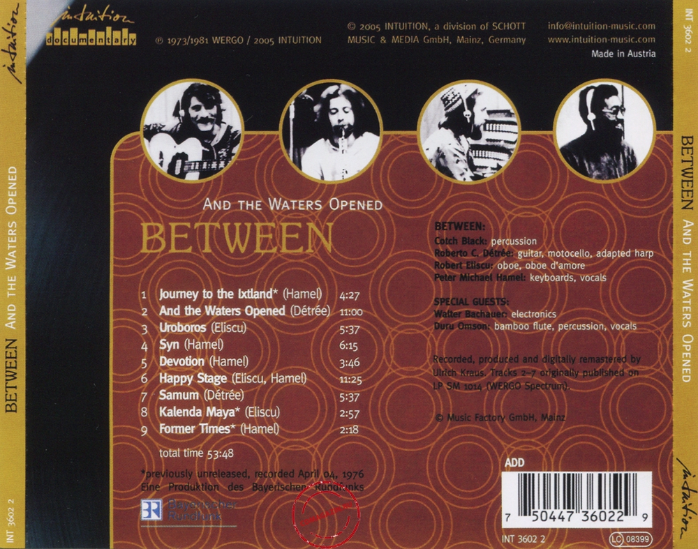 Audio CD: Between (1973) And The Waters Opened Audio CD: Between (1973) And The Waters Opened
