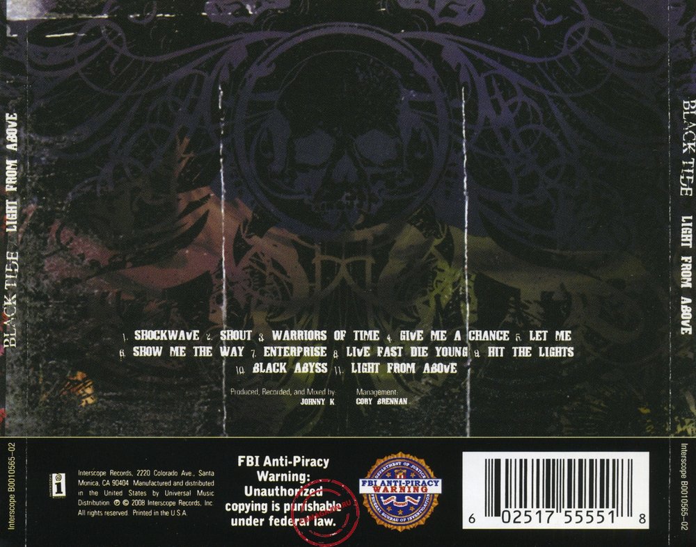 Audio CD: Black Tide (2008) Light From Above Audio CD: Black Tide (2008) Light From Above