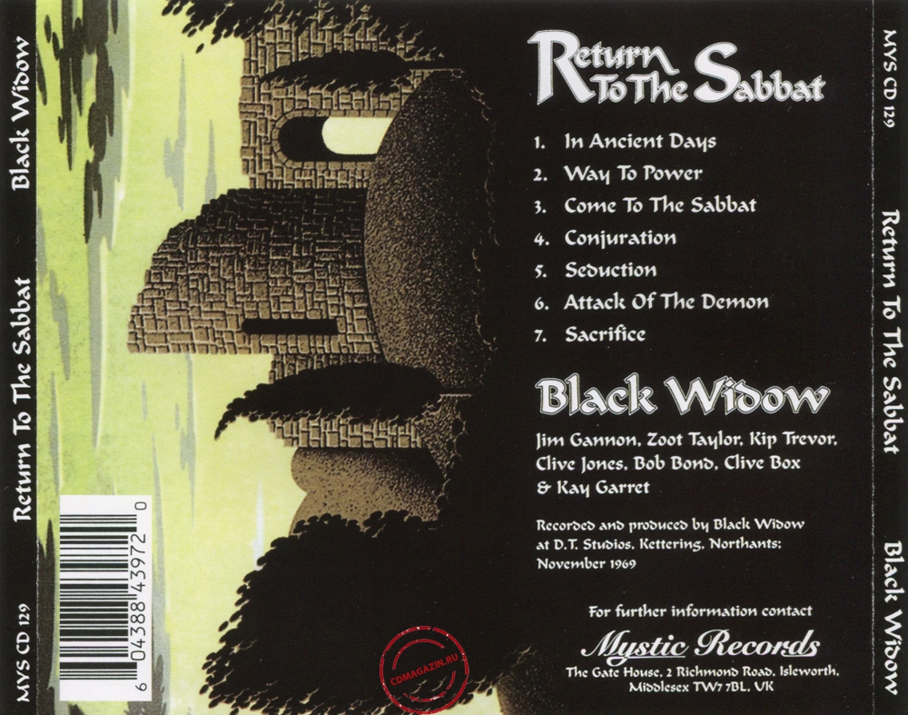 Audio CD: Black Widow (5) (1998) Return To The Sabbat Audio CD: Black Widow (5) (1998) Return To The Sabbat
