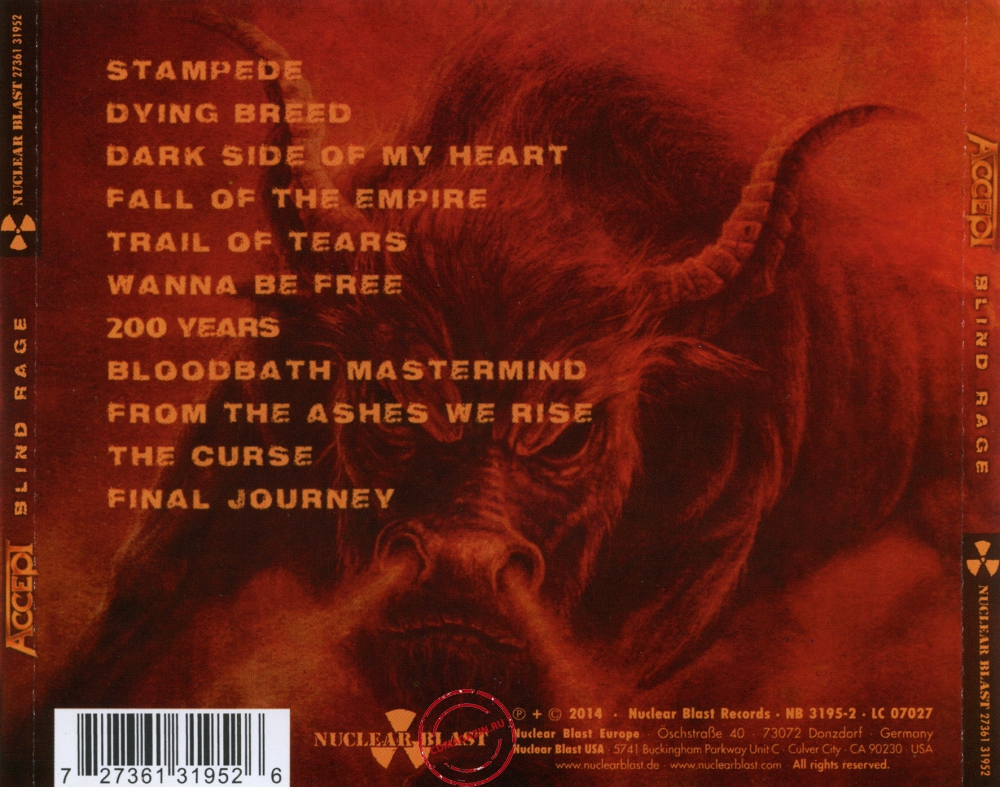 Audio CD: Accept (2014) Blind Rage Audio CD: Accept (2014) Blind Rage