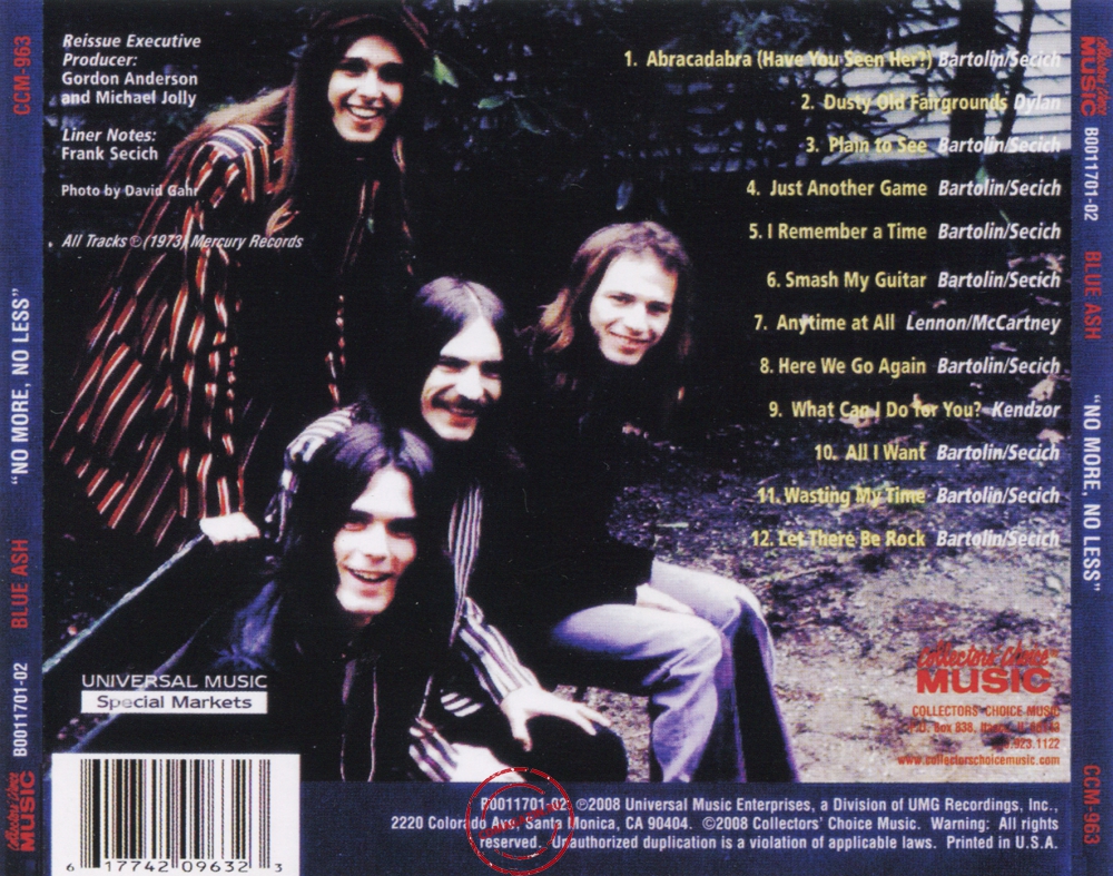 Audio CD: Blue Ash (1973) No More, No Less Audio CD: Blue Ash (1973) No More, No Less