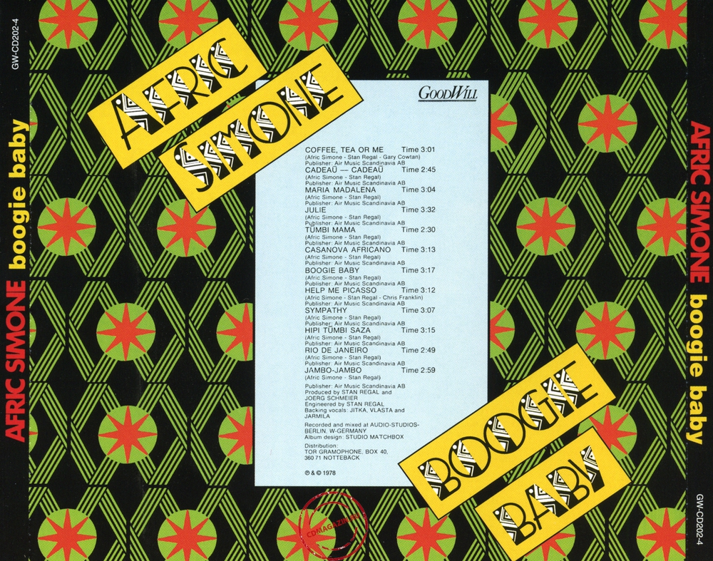 Audio CD: Afric Simone (1978) Boogie Baby Audio CD: Afric Simone (1978) Boogie Baby