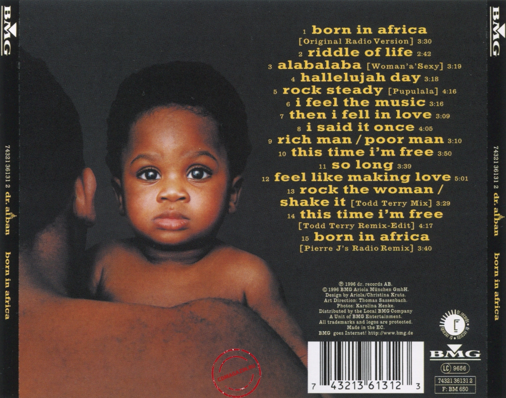 Audio CD: Dr. Alban (1996) Born In Africa Audio CD: Dr. Alban (1996) Born In Africa